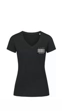 Load image into Gallery viewer, BLACK WOMENS V-NECK T-SHRIT
