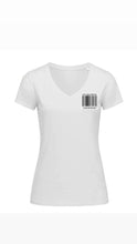 Load image into Gallery viewer, WHITE WOMENS V-NECK T-SHIRT
